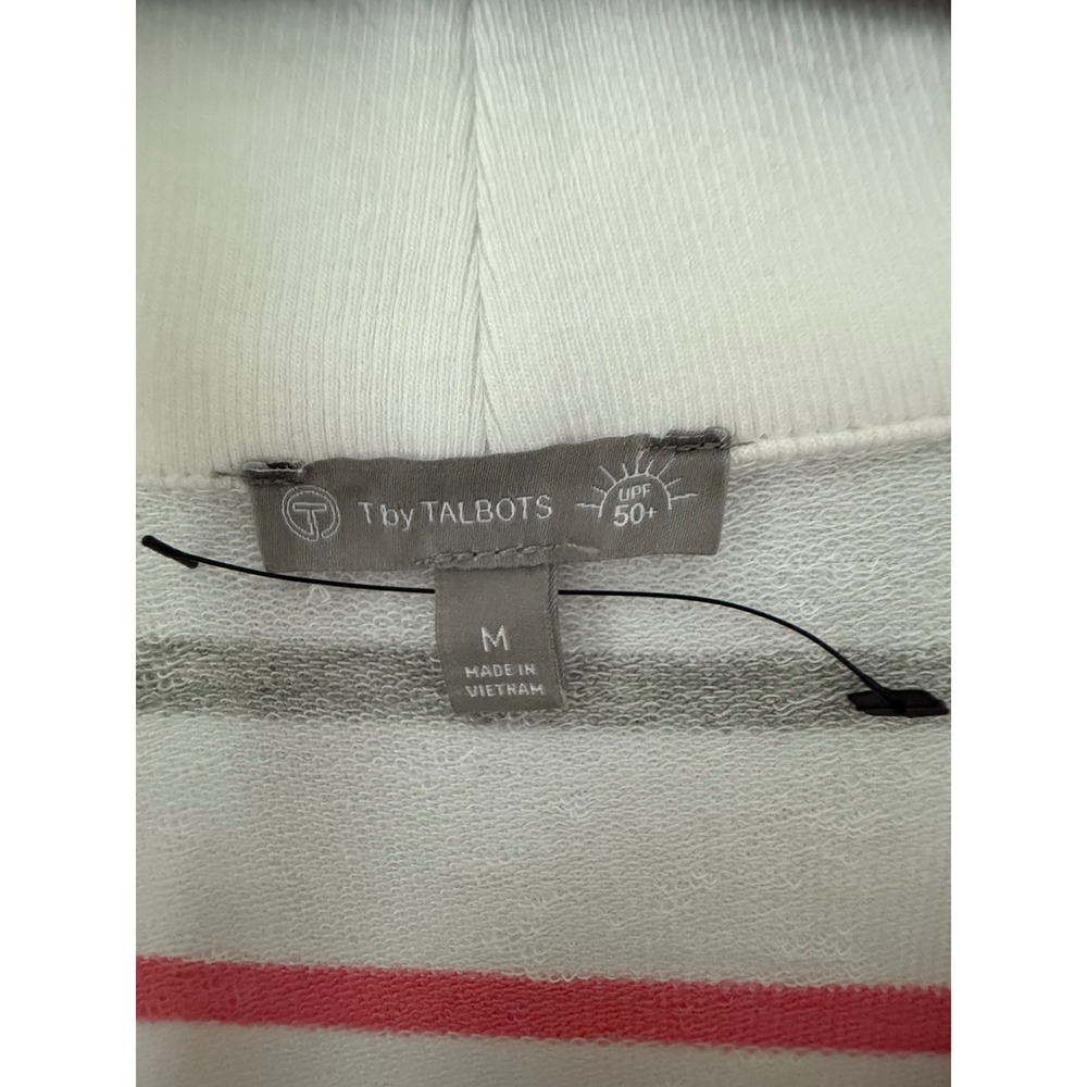 Women's Talbots Quarter Zip Striped Sweatshirt UPF 50+ Long Sleeve Size Medium - Picture 2 of 13